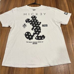 Disney x Neff Mickey Mouse Graphic Tee XL White “Too Many People Grow Up”